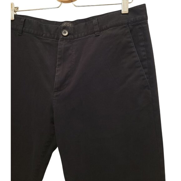 COS Black Chino Casual Cotton/Spandex Slim Pants Men's 36R x 30 - Picture 3 of 7